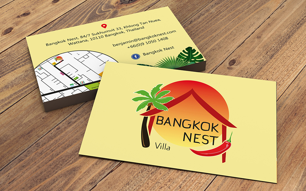 logo carte de visite guesthouse Bangkok communication print marketing