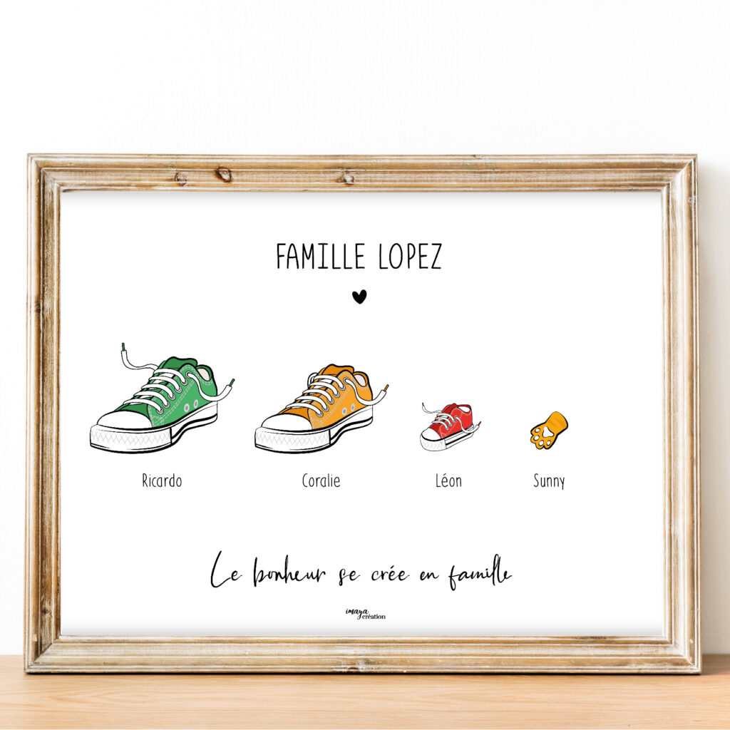 affiche personnalisée chaussures converses