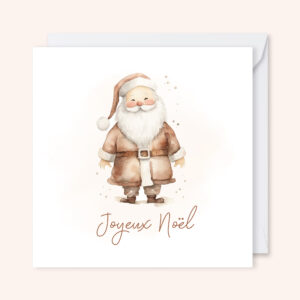 carte de voeux illustration aquarelle noël père noël