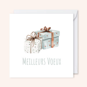 carte de voeux illustration aquarelle noël cadeaux