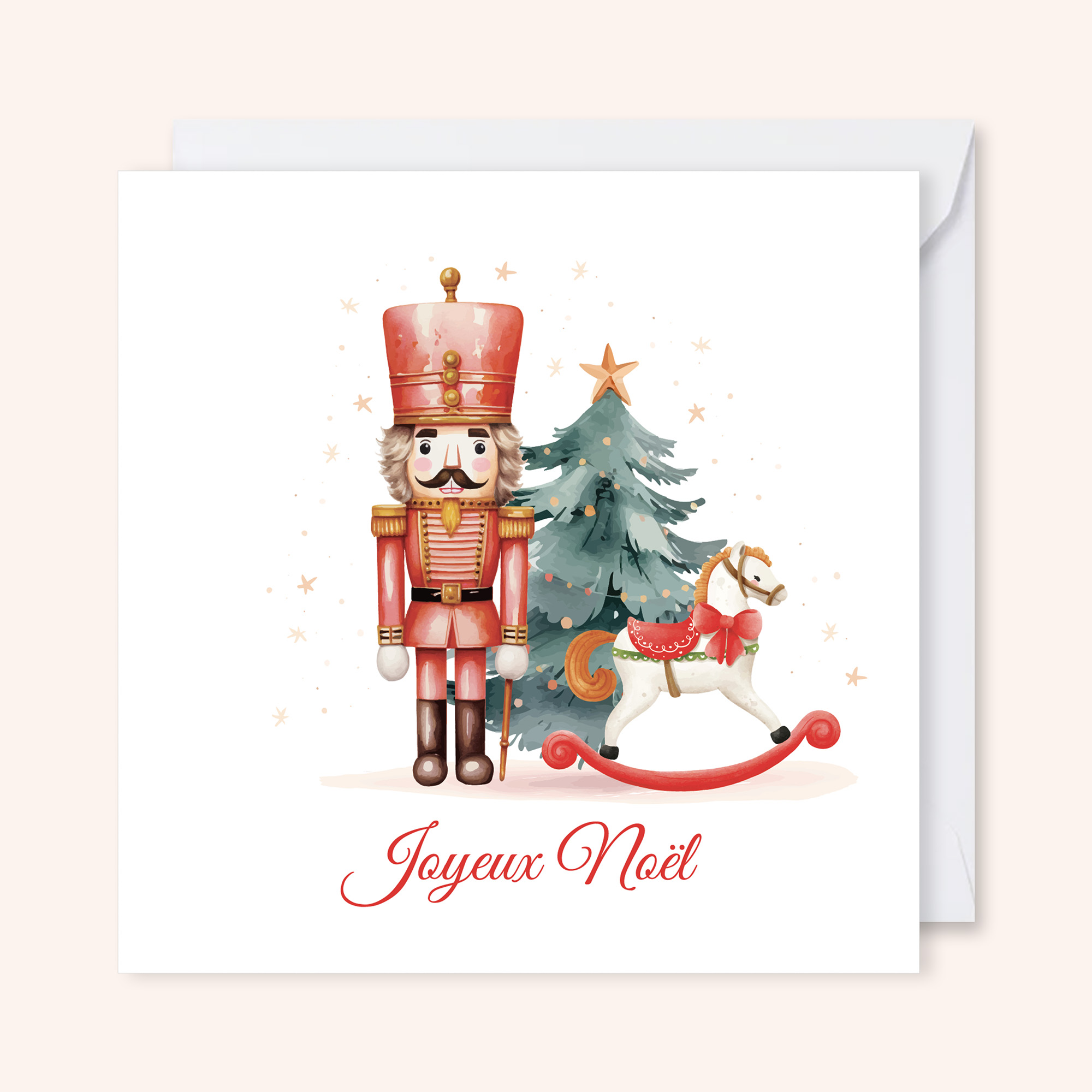 carte de voeux illustration aquarelle noël casse-noisette