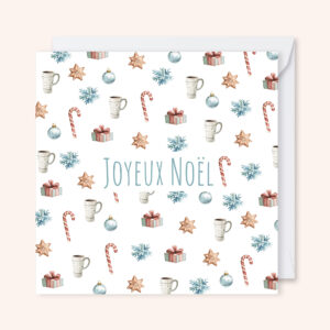 carte de voeux illustration aquarelle noël décoration