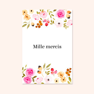 MILLE MERCIS FLEURS AQUARELLE