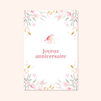 JOYEUX ANNIVERSAIRE OISEAU ROSE