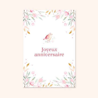 JOYEUX ANNIVERSAIRE OISEAU ROSE