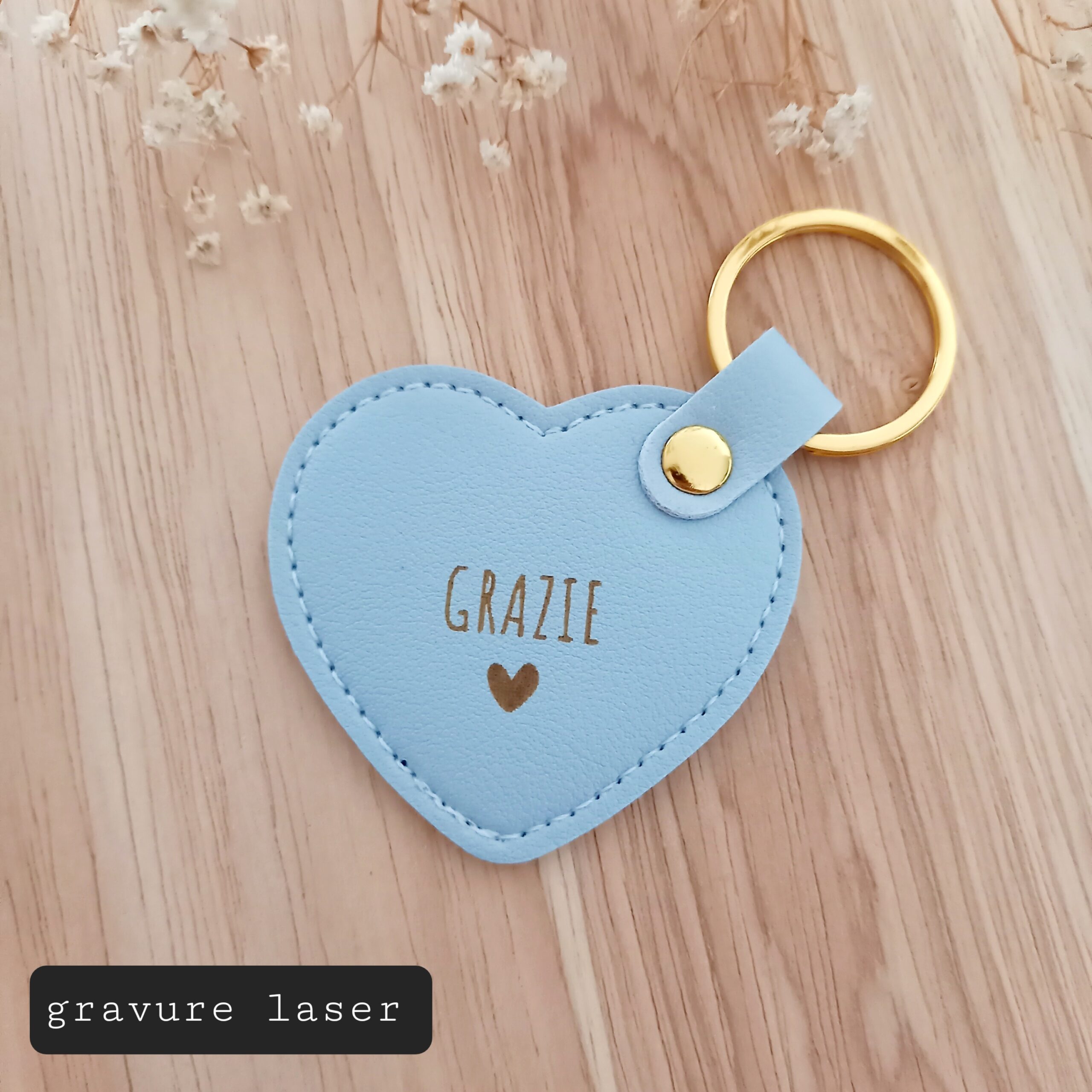 porte-clés personnalisé coeur gravure laser