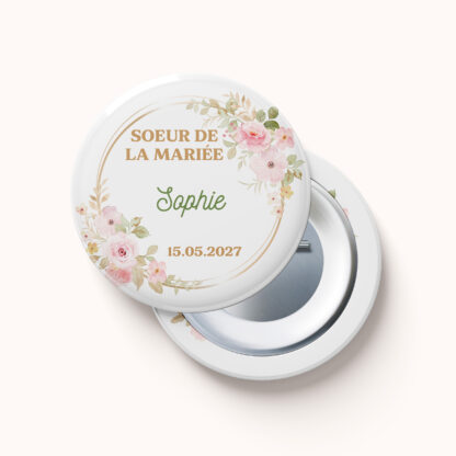 badge aimant miroir décapsuleur evjf evg motifs fleurs