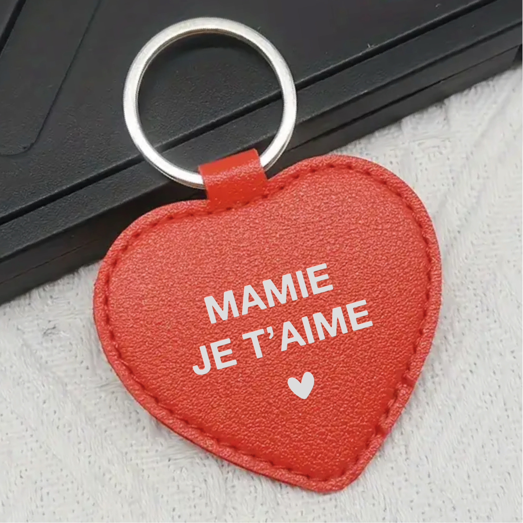PORTE-CLÉS COEUR ARGENT – Image 2